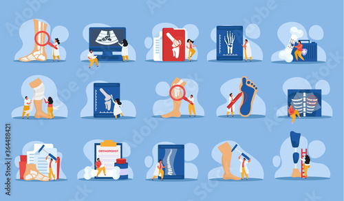 Orthopedics Clinic Recolor Icons Set