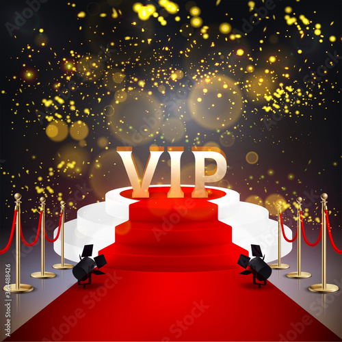 Realistic Colored Red Carpet Composition