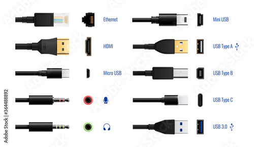 Computer Ports Connectors Set