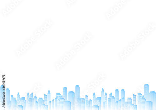 ブルーグラデーション　都市風景　スカイライン