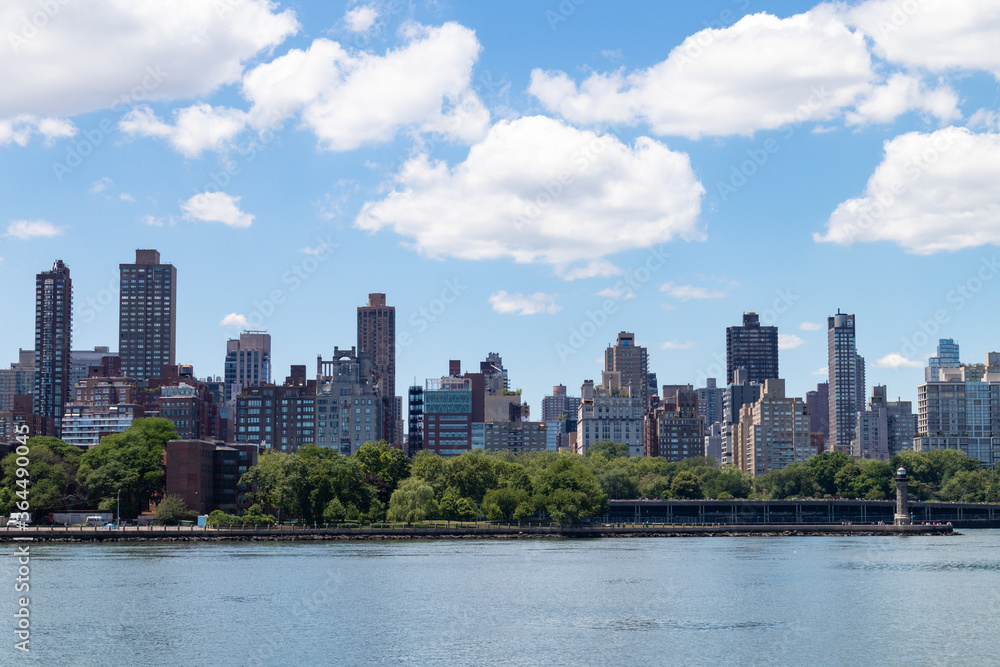 Roosevelt Island and the Upper East Side Skyline along the East River in New York City