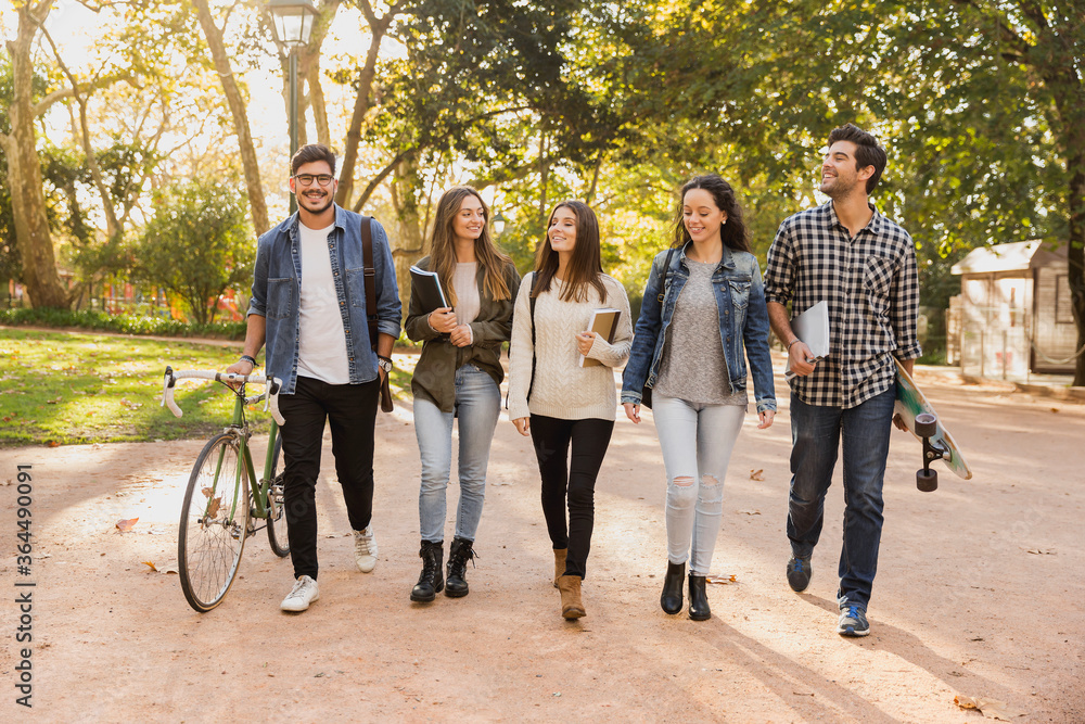 Obraz premium Students walking together