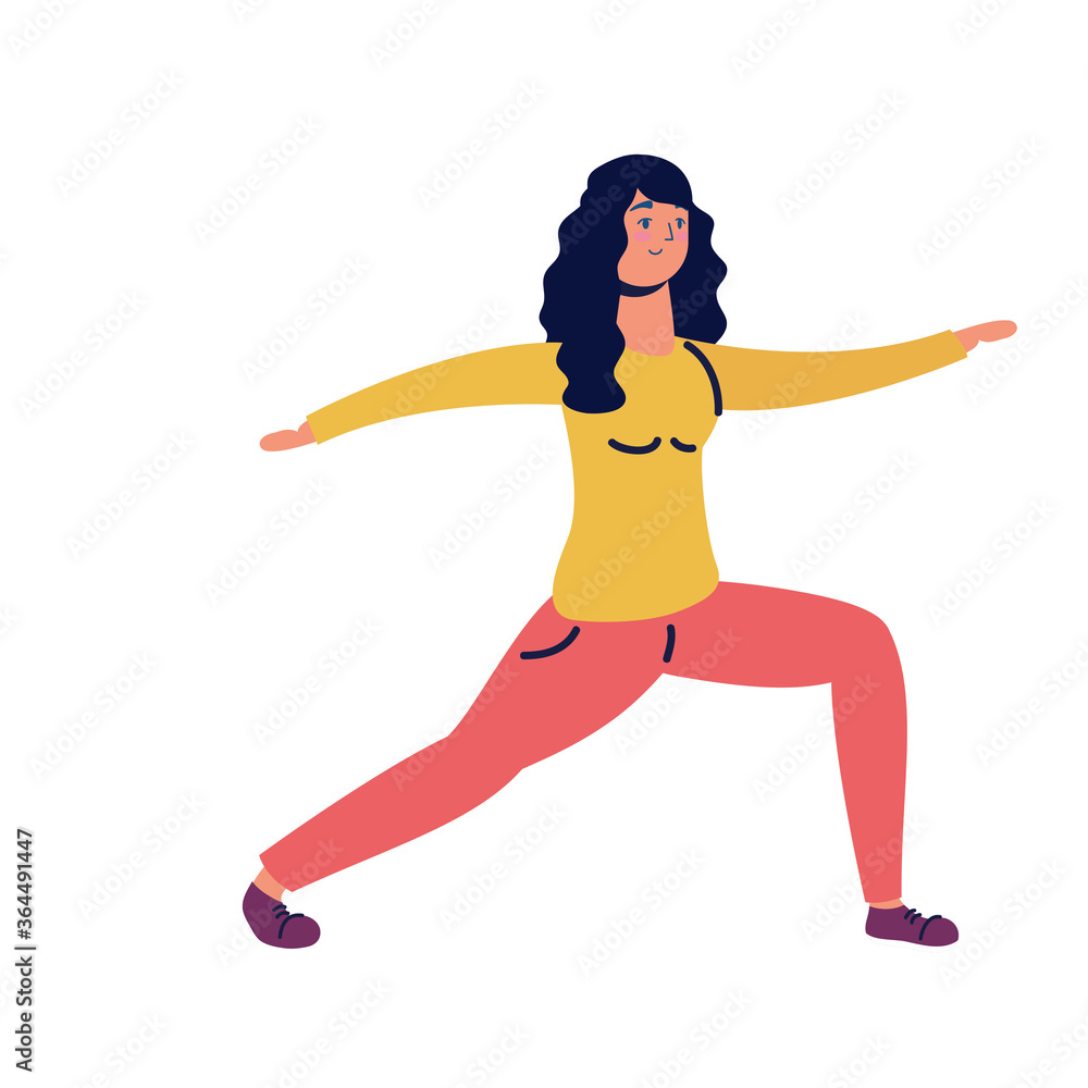 Fototapeta premium young woman female practicing exercise