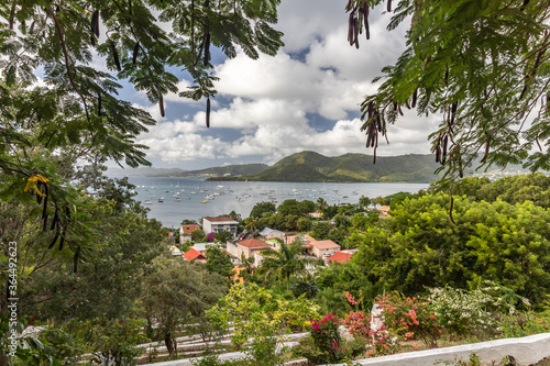 Bay view from high point in Sainte-Anne, Martinique, France