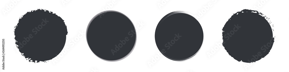Grunge banner collection. Grounge round shapes big set. Vector illustration