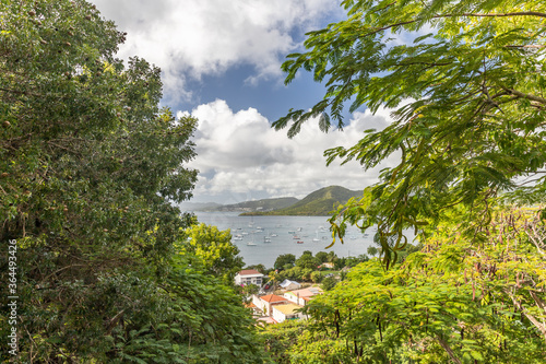 Bay view from high point in Sainte-Anne, Martinique, France