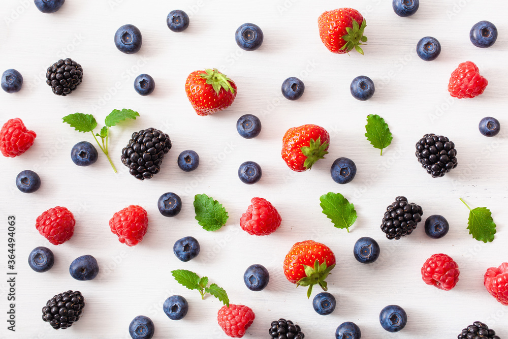 assorted berries over white background. blueberry, strawberry, raspberry, blackberry assorted berries over white background. blueberry, strawberry, raspberry, blackberry