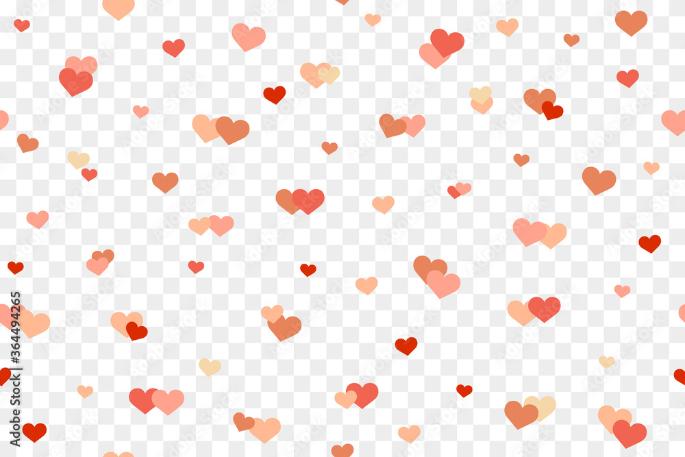 Festive seamless background with hearts on transparent. Valentine's day. Love and romance. Festive seamless background with hearts on transparent. Valentine's day. Love and romance.