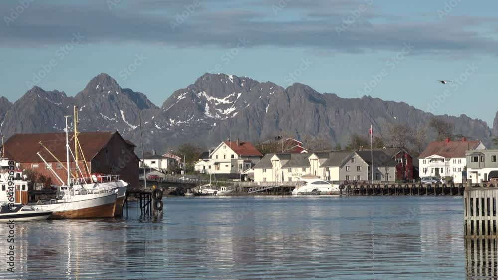 Norway. Lofotens. Scenic shore of the fjord. Norway. Lofotens. Scenic shore of the fjord.