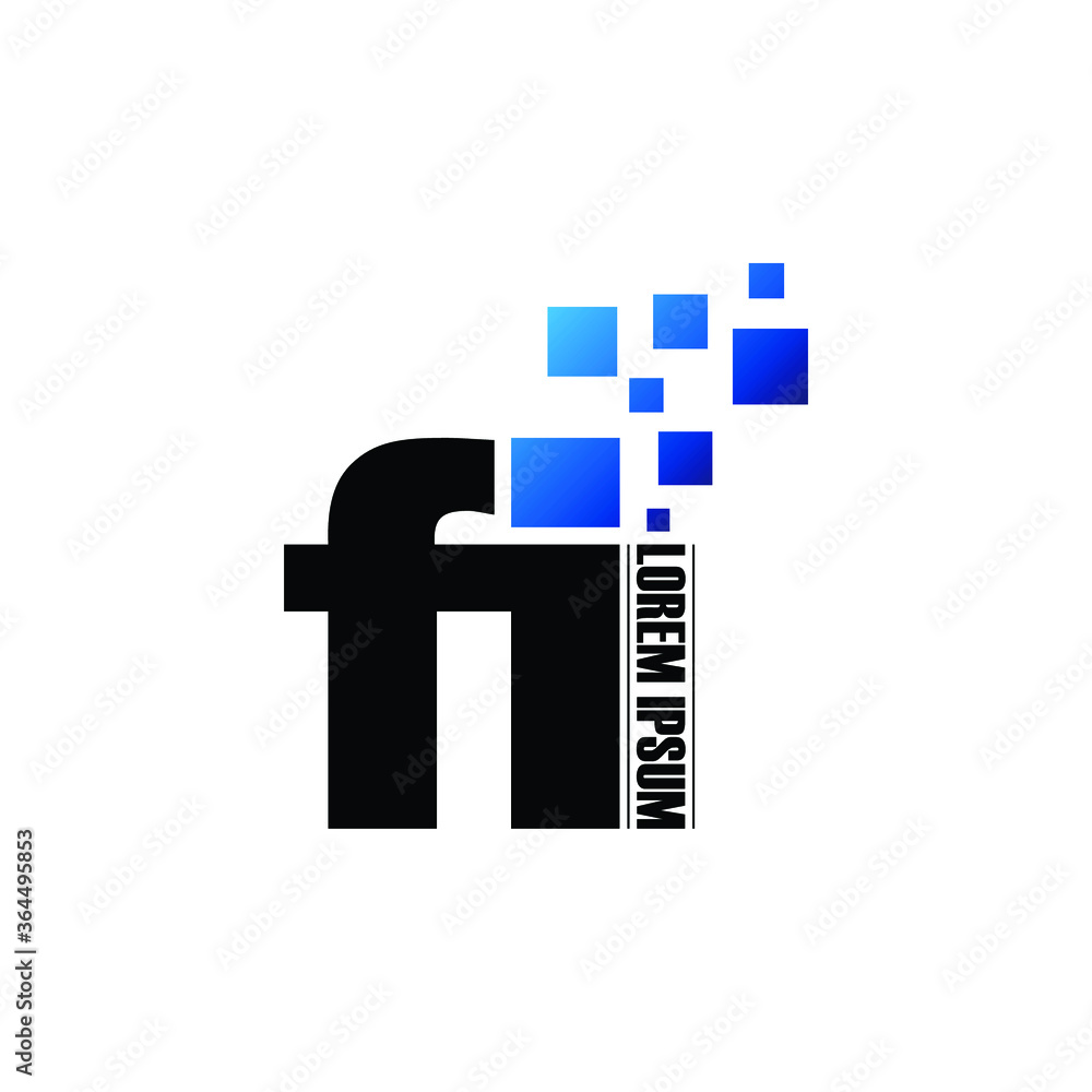 Fototapeta premium Letter Fi logo icon design vector. monogram logo vector illustration