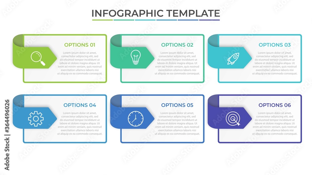 Presentation business infographic template with 6 options. Presentation business infographic template with 6 options.