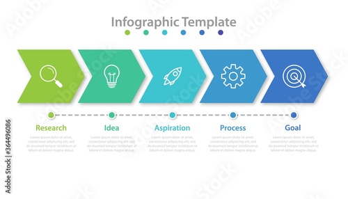 Presentation business infographic template with 5 options.
