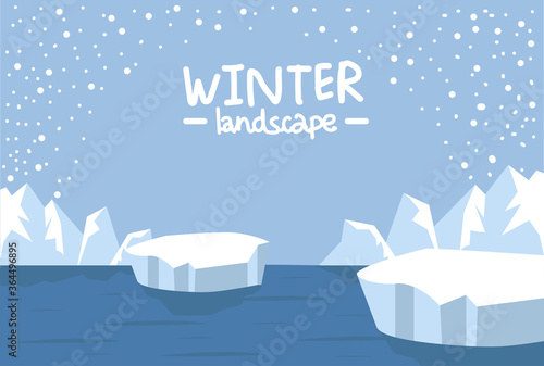 North pole Arctic landscape in winter season