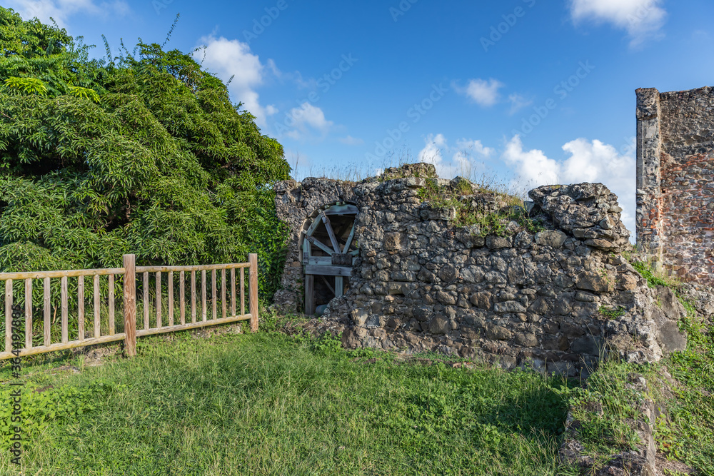 Ruins of a 17th-century Chateau Dubuc in Trinite, Martinique, France