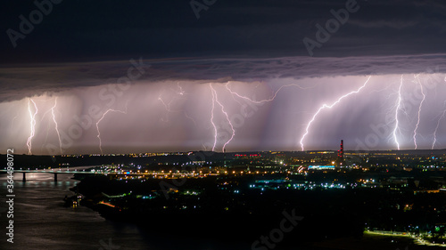 Heavy thunderstorm over the big city.
