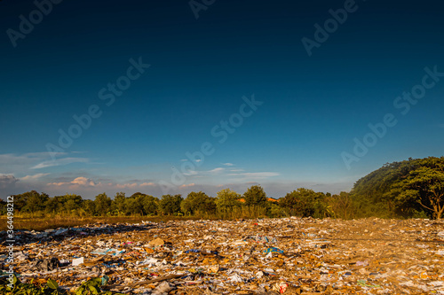 Trash Keeper Land Garbage Landfill Environmental. Global warming problem photo