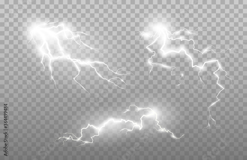 A bit of lightning and flashes. Thunderstorm vector charge energy power.