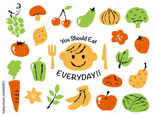 illustration of vegetables and fruits