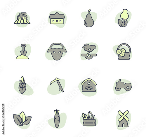 Agricultural icons set