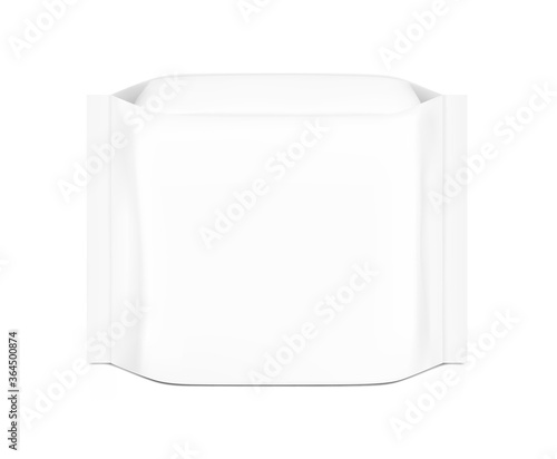 High realistic package bag with seam mockup. Front view. Vector illustration isolated on white background. Easy to use for presentation your product, design. EPS10.	