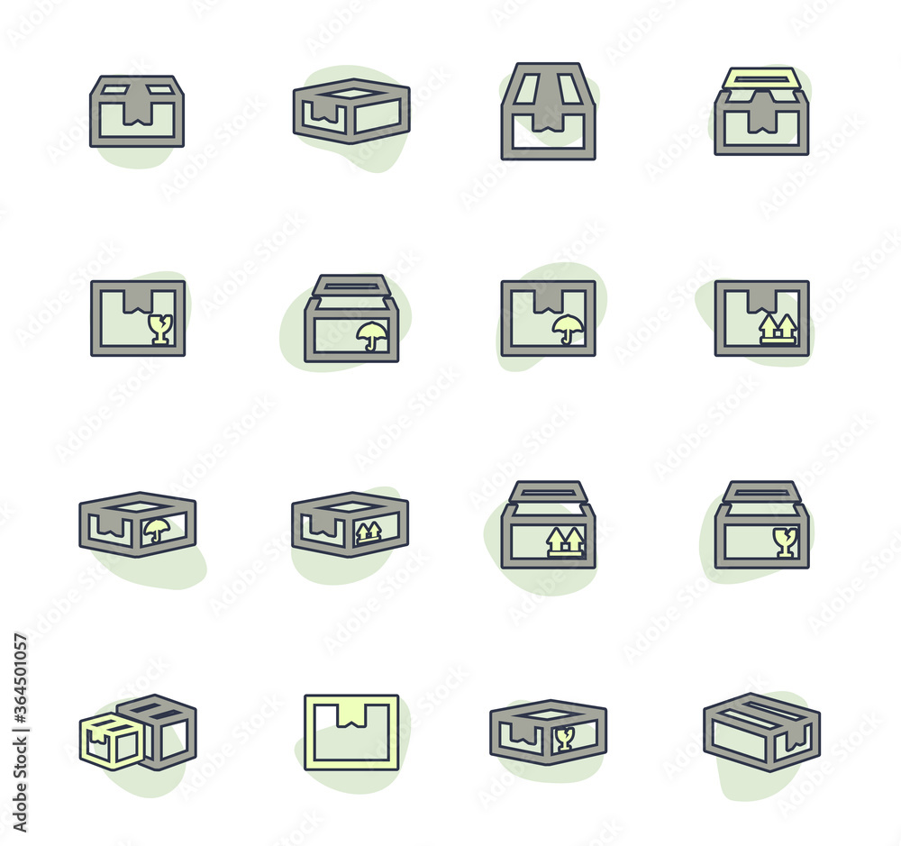 Simple icons set of box Simple icons set of box