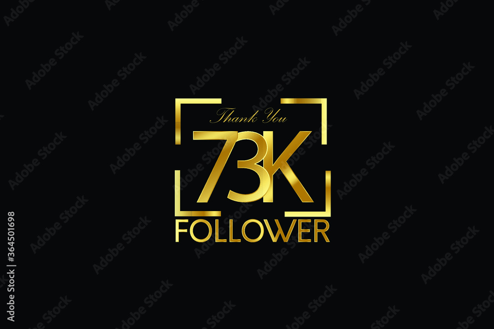 73K, 73.000 Follower Thank you Luxury Black Gold Cubicle style for internet, website, social media - Vector 73K, 73.000 Follower Thank you Luxury Black Gold Cubicle style for internet, website, social media - Vector