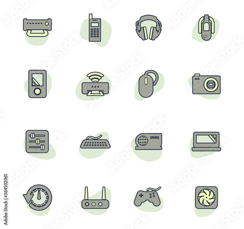 Devices icons set