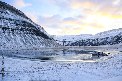 Views of the Westfjords, Iceland in winter 2