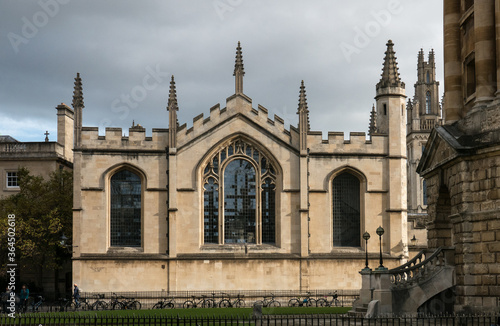 Oxford, All Souls College UK 18/07/2019 view from Radcliffe Square dark sky