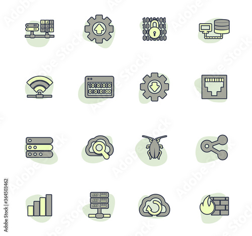 Hosting provider icons set