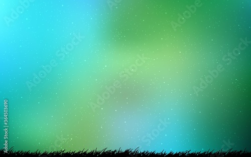 Light Blue, Green vector layout with cosmic stars. Modern abstract illustration with Big Dipper stars. Pattern for astronomy websites.