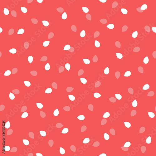 Seamless pattern with watermelon seeds. Endless red background for National Watermelon Day.