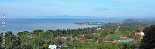 Lake Kivu seen from Rubavu in Rwanda, towards Goma in D.R. Congo photo