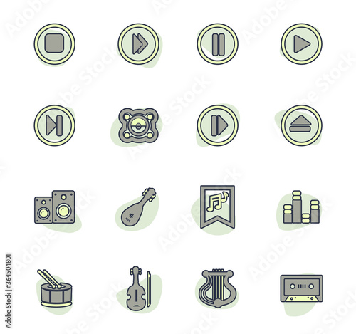 Music icons set