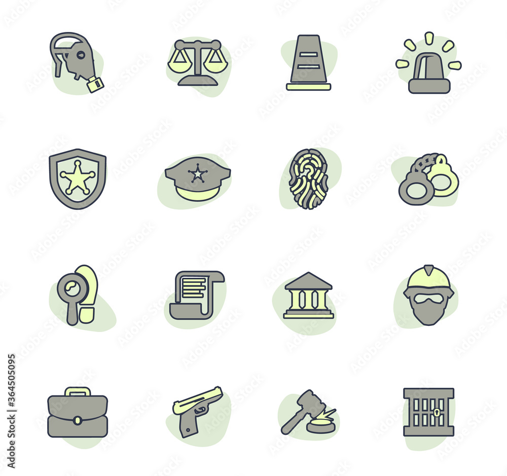 Police icons set Police icons set