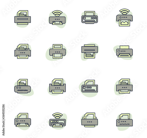 Print icons set