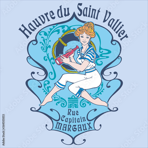 Sailor girl with monocular
