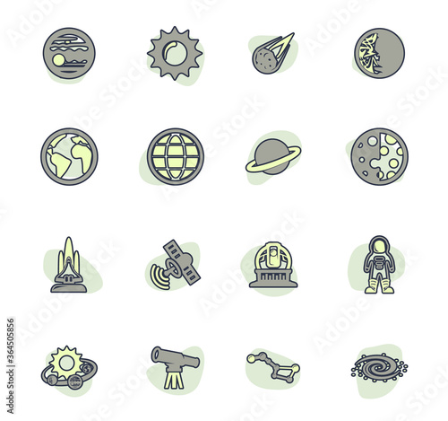 Space icons set