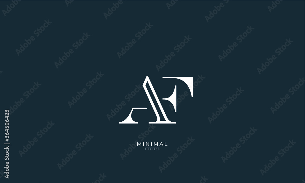 Alphabet letter icon logo AF Alphabet letter icon logo AF