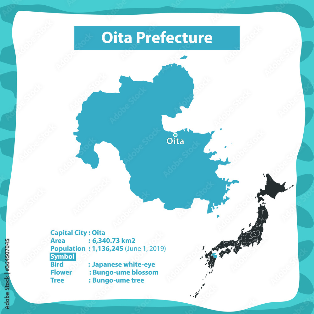 Oita Prefecture Map of Japan Country