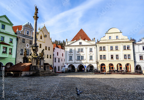 The historical city center of town Cesky Krumlov in Czech republic. 