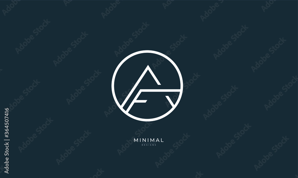 Alphabet letter icon logo AF Alphabet letter icon logo AF