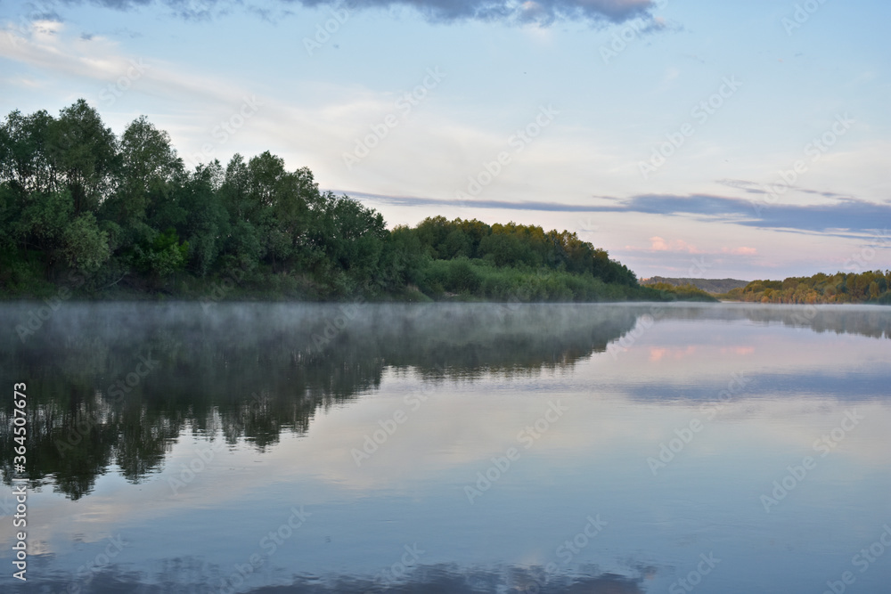 gentle beautiful dawn on a small river