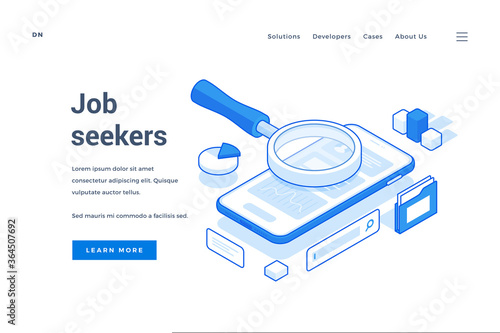 Banner for modern employment app for smartphone