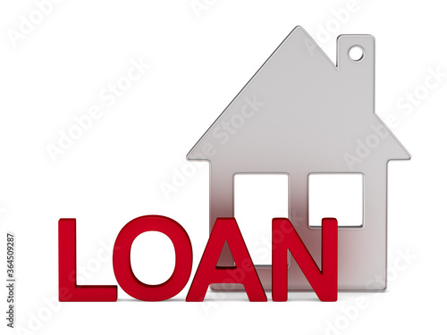 house for loan on white bac...