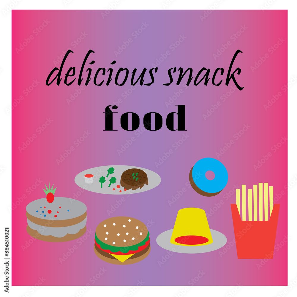 various kinds of snacks icon color background design vector various kinds of snacks icon color background design vector