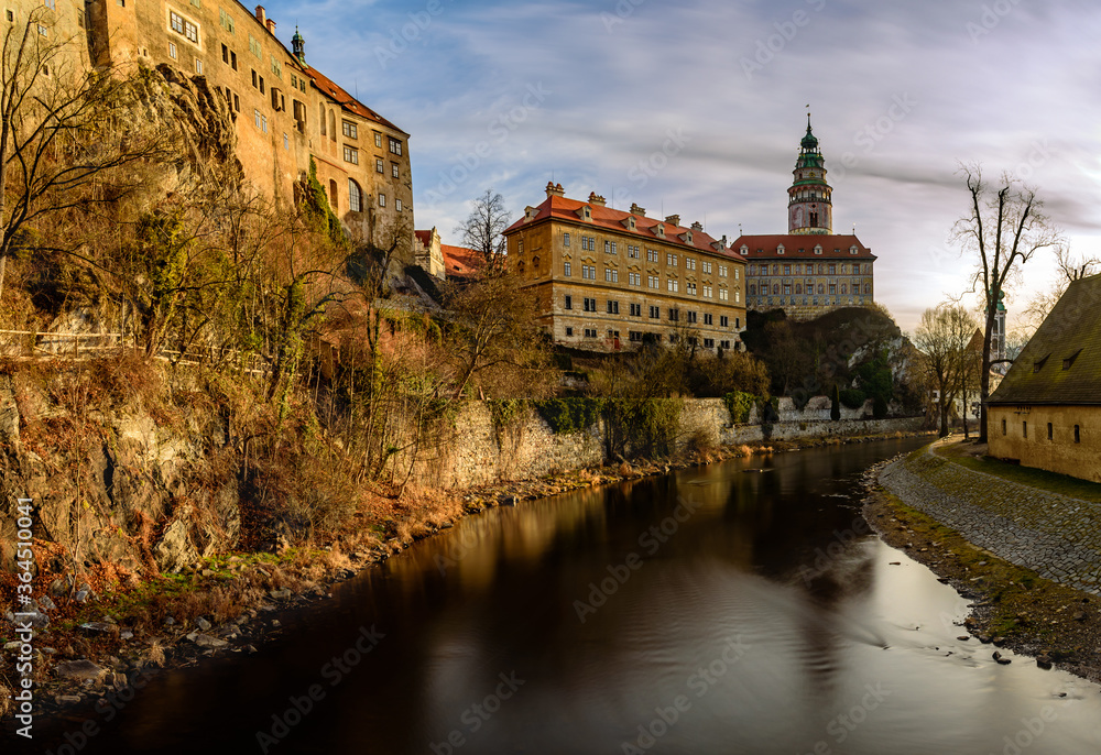 Fototapeta premium A beautiful dawn in the morning in Cesky Krumlov, Czech republic.