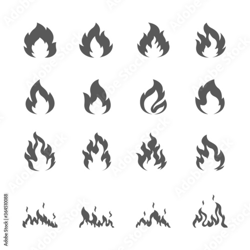 Fototapeta Naklejka Na Ścianę i Meble -  16 of fire flames icon set