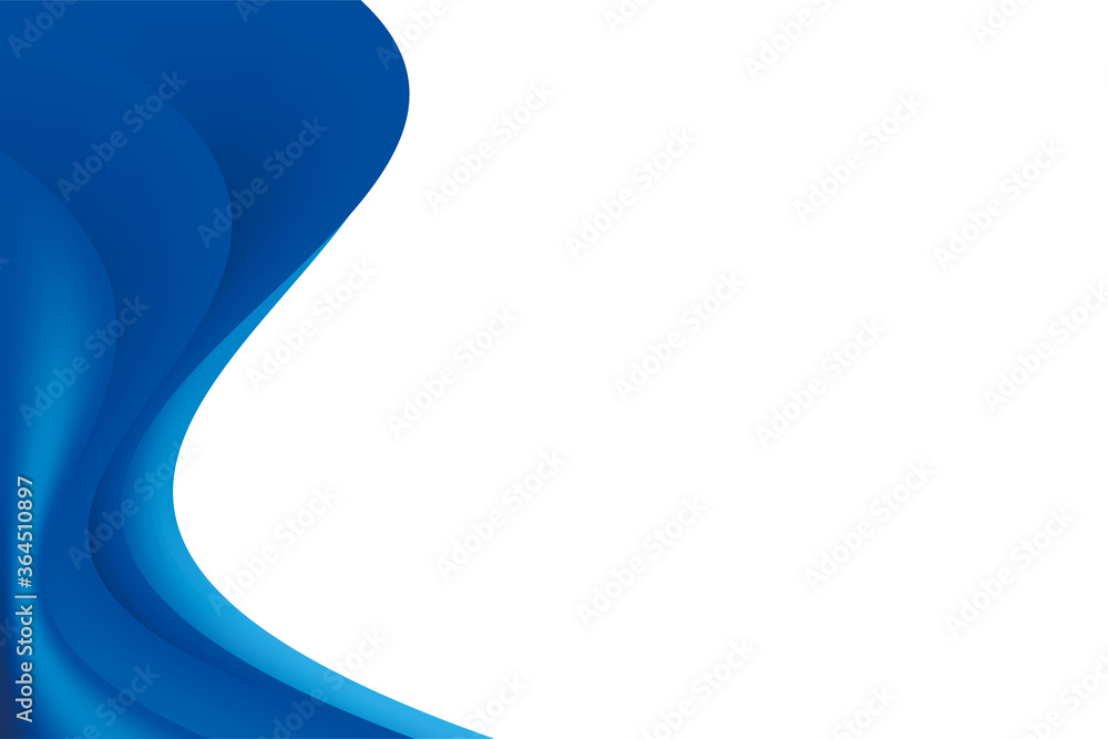 Abstract Smooth Blue Wavy Background Design Template Vector, Blue White ...