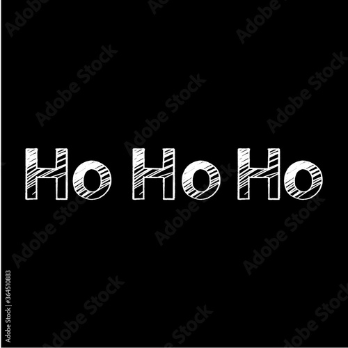 HoHoHo brush hand drawn paint on black background. Design lettering templates for greeting cards, overlays, posters